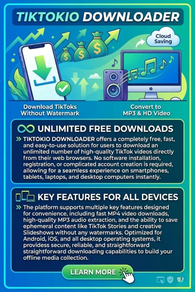 TikTokio Downloader: Download TikTok Videos Without Watermark in HD Quality