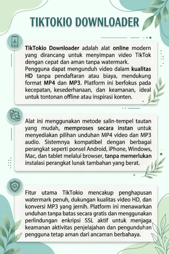 TikTokio Downloader – Unduh Video TikTok dengan Cepat & Gratis Tanpa Watermark dalam Kualitas HD