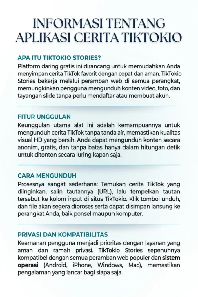 Cerita TikTokio: Unduh Cerita TikTok Secara Daring Tanpa Tanda Air