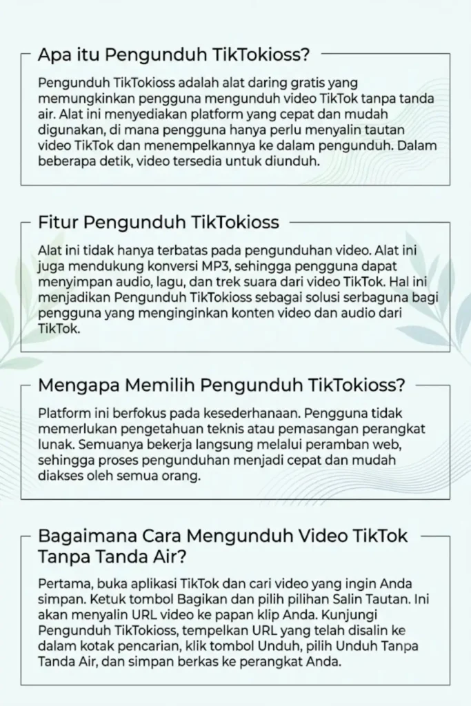 Pengunduh TikTokioss: Unduh Video TikTok Tanpa Tanda Air dalam Kualitas HD
