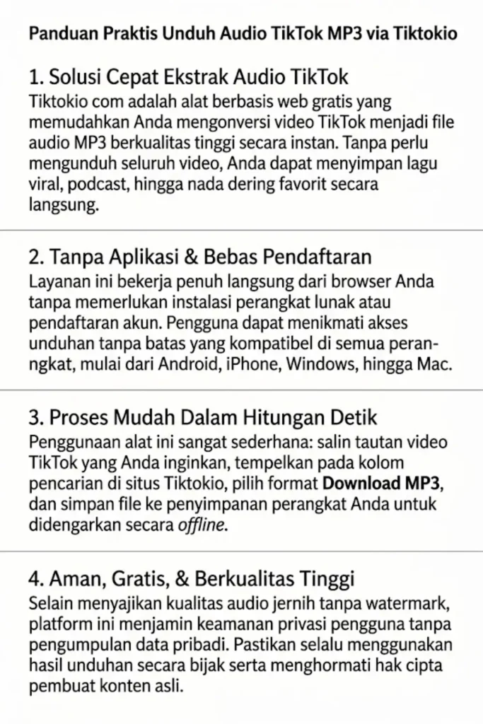 Tiktokio com download mp3 – Unduh TikTok MP3 dalam Kualitas Tinggi secara Gratis
