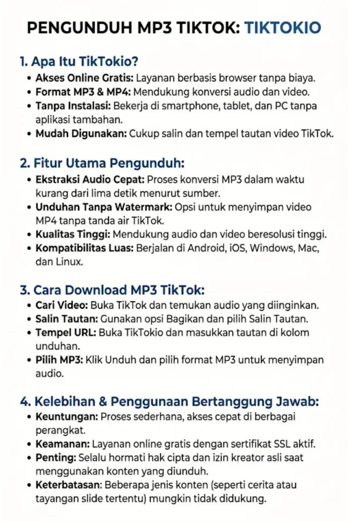 TikTok MP3 Downloader – TikTokio Free Video Downloader Tool
