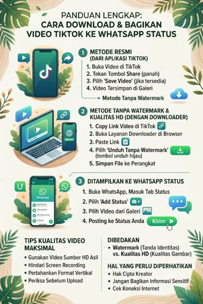 Cara Download Video TikTok untuk WhatsApp Status Tanpa Watermark dan HD