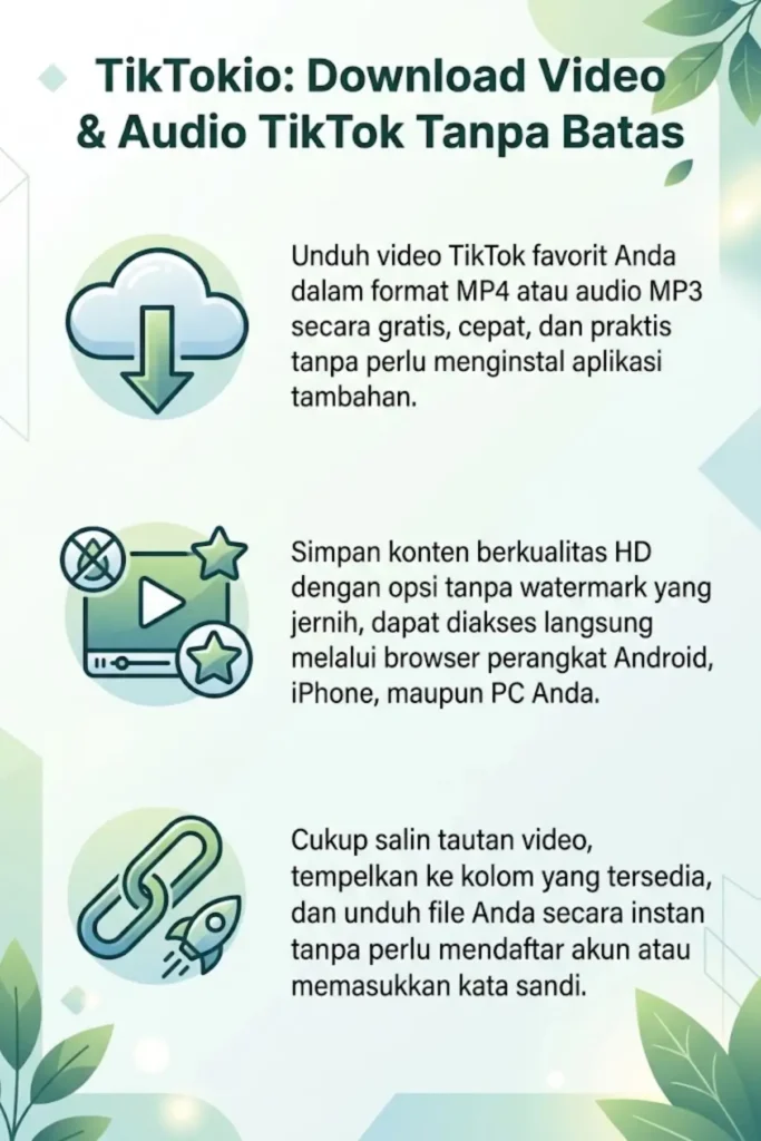 TikTokio Free dan Unlimited TikTok Video Downloader – Panduan Langkah demi Langkah